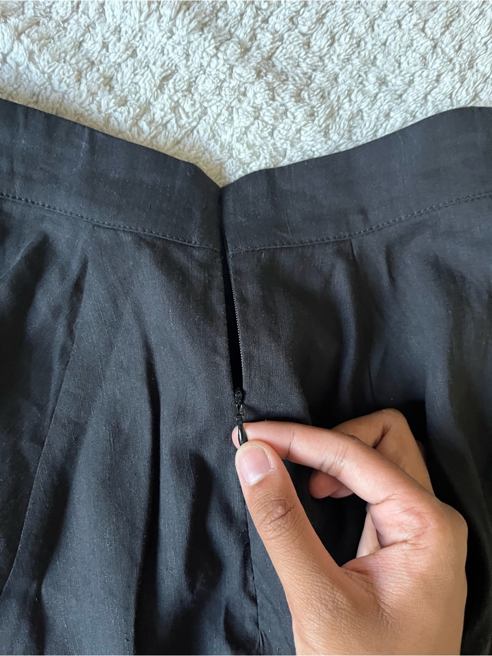 Sezane Black JUPE COURTE MERALIE linen blend twee academia Mini Pleated Skirt - Picture 11 of 13